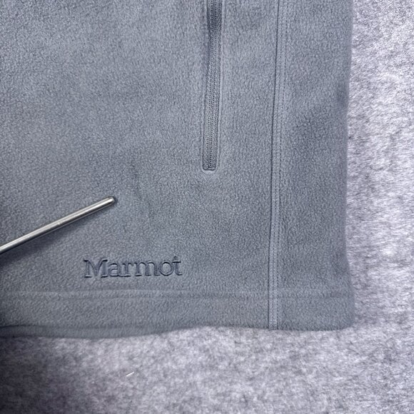 Marmot Vest Mens Large Gray Polartec Fleece Pockets Orange Lawn Tennis Club - Picture 2 of 11